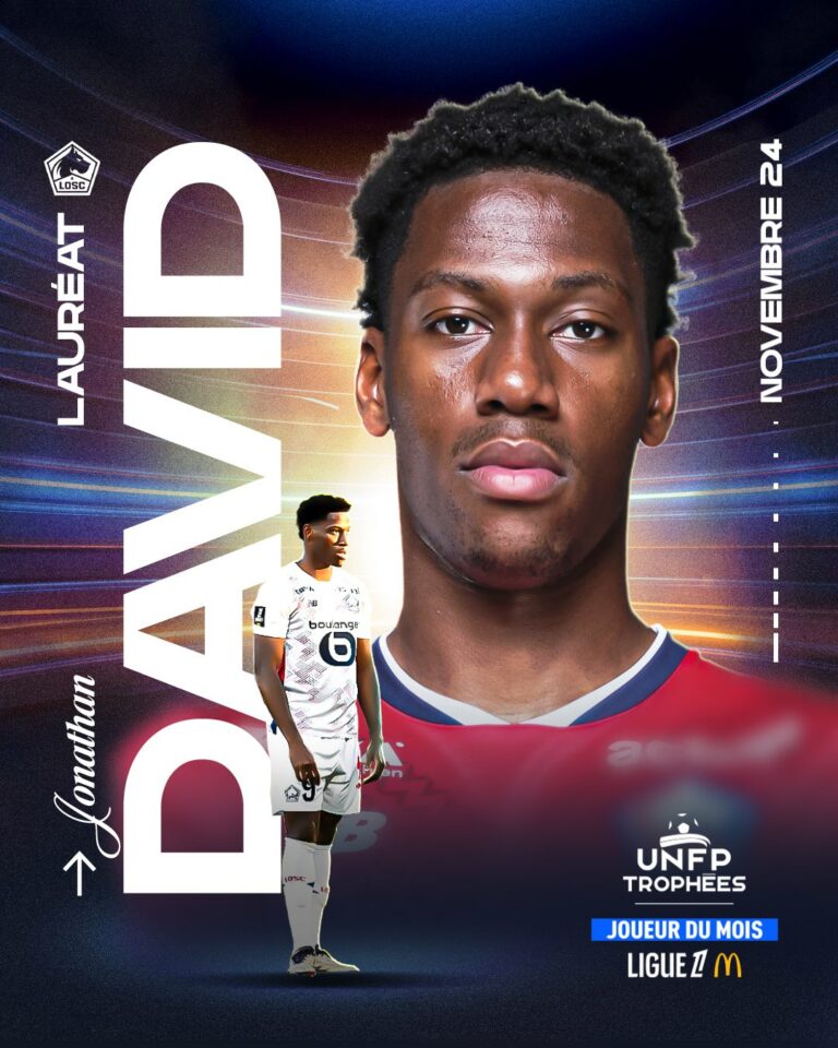 Jonathan David, joueur du mois de novembre de la Ligue 1 McDonald’s